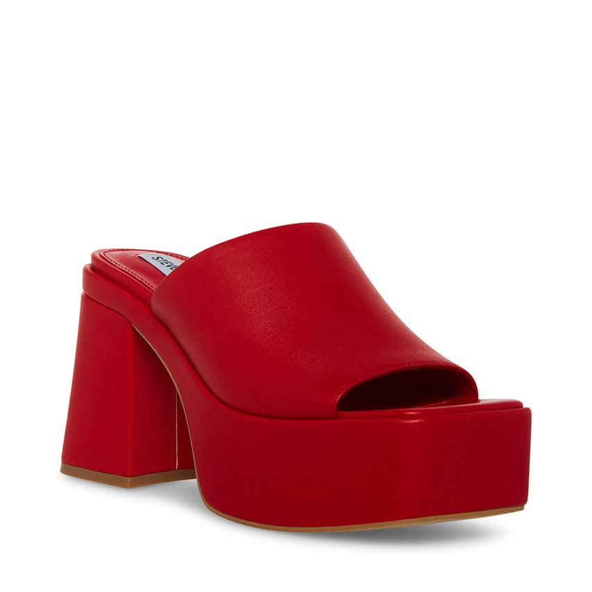 Sandalias de Plataforma Steve Madden Capria Cuero Mujer Rojas | ES UB184E